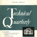 Technical Quarterly  Volume one number two 1964